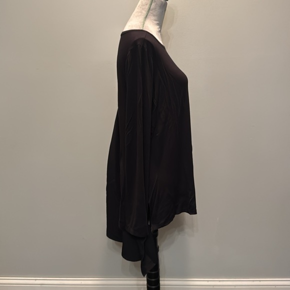 DG2 Diane Gilman black high low blouse NWT L - Picture 4 of 11